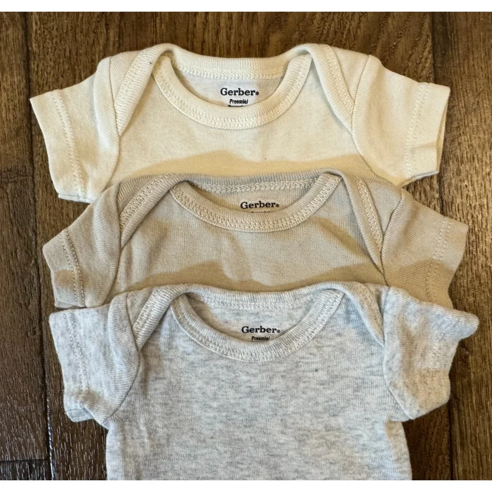 Gerber Baby Onesies Bodysuits Clothes Unisex Boy Girl Preemie Neutral Colors Lot